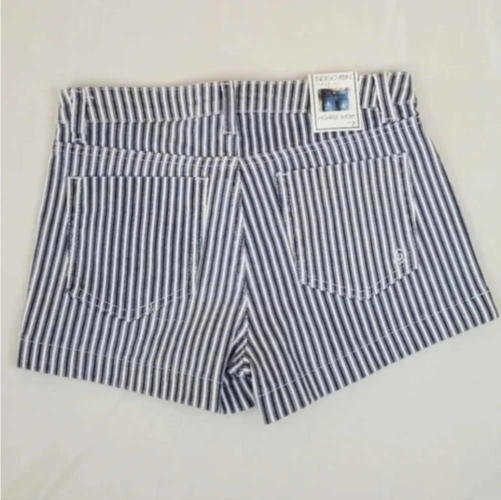 Indigo Rein stripe high rise shorts